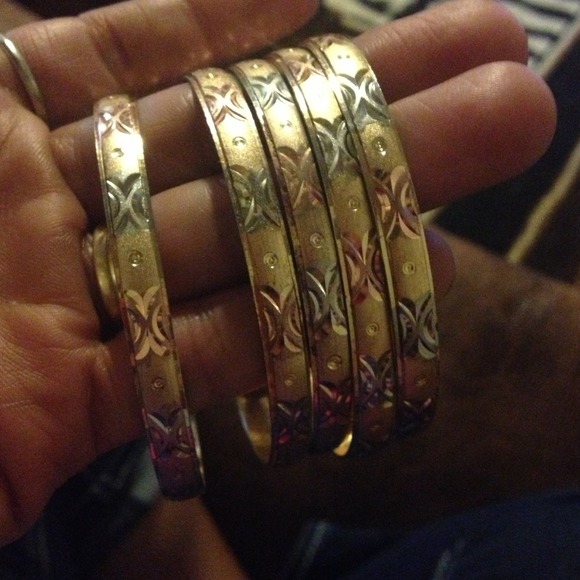 5 Bracelets 3 color gold like Stainless - Picture 3 of 3