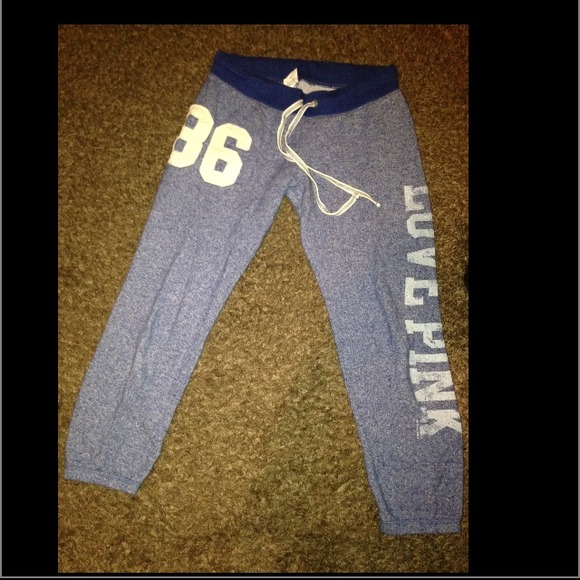 Victoria secret pink sweat suit. Blue/white