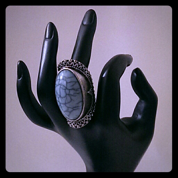 Turquoise Metal Ring - Picture 5 of 6