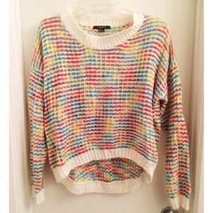 Multi Colored Knit Hi-Lo Sweater