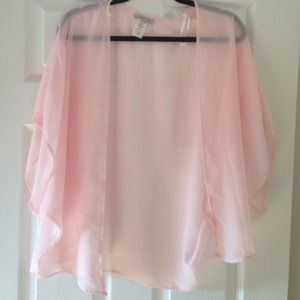 Light pink sheer kimono