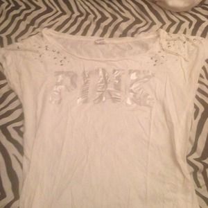Victoria's Secret pink white shirt with studs