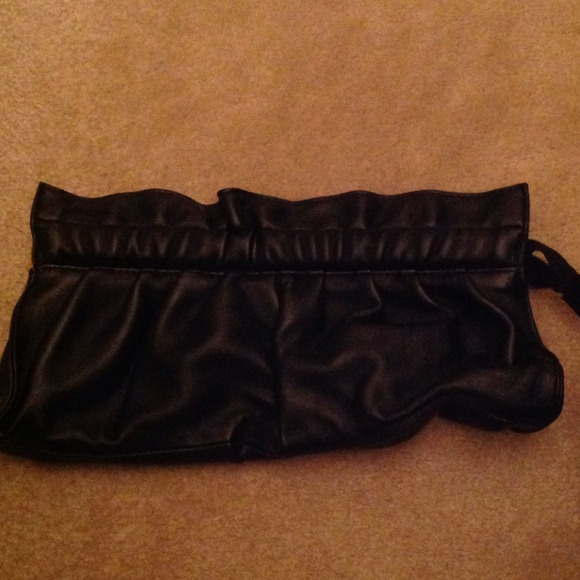 Express rouched black clutch