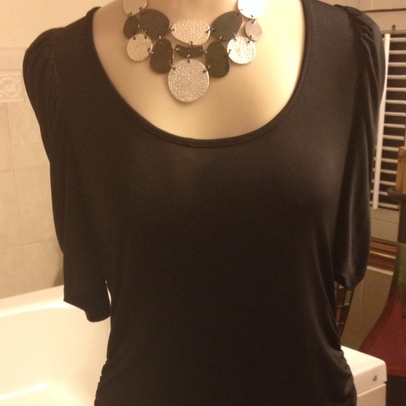 💖💞Black Sexy Jersey Top💞💕 - Picture 2 of 4