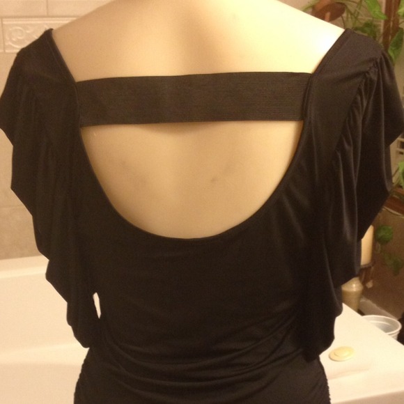 💖💞Black Sexy Jersey Top💞💕 - Picture 3 of 4