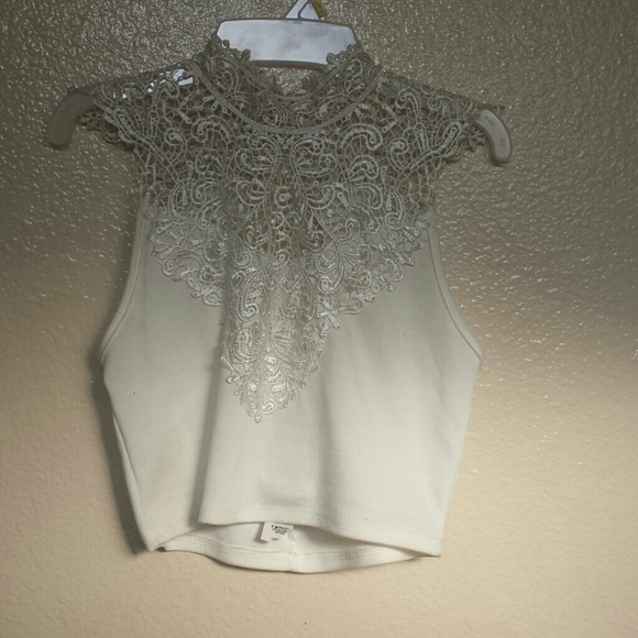 White crochet crop top