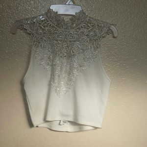 White crochet crop top