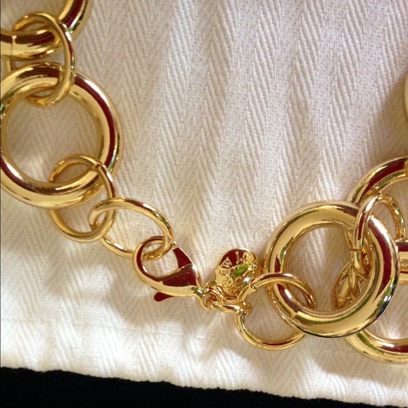 Sold! J.Crew Gold Link Chain Necklace w/ duster - Picture 3 of 4