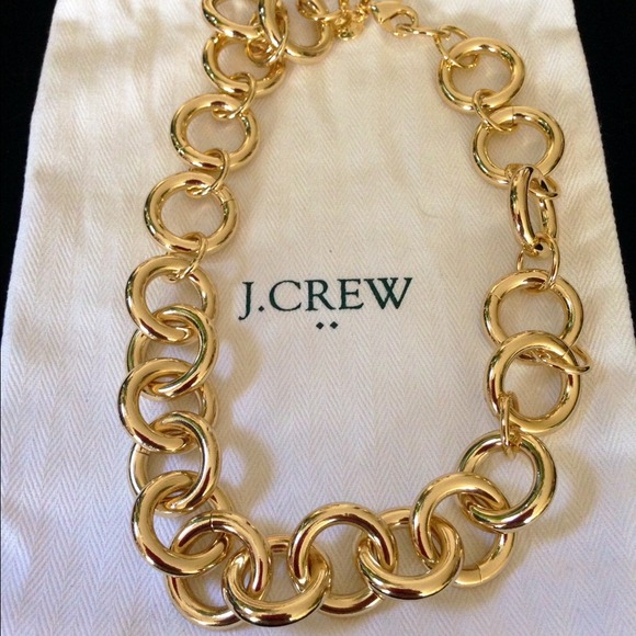 Sold! J.Crew Gold Link Chain Necklace w/ duster - Picture 4 of 4