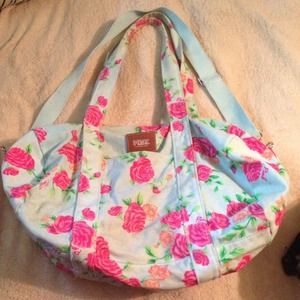 Victoria Secret PINK floral duffle bag