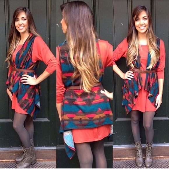 ❎SOLD❎Aztec print waterfall shall.