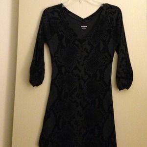 Black Express shirt with snakeskin-like pattern