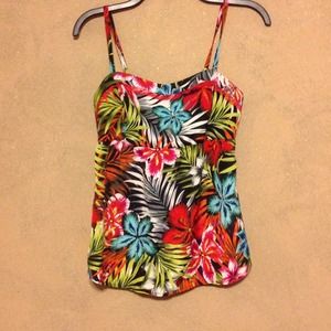Multi Colored Tropical Tank Top