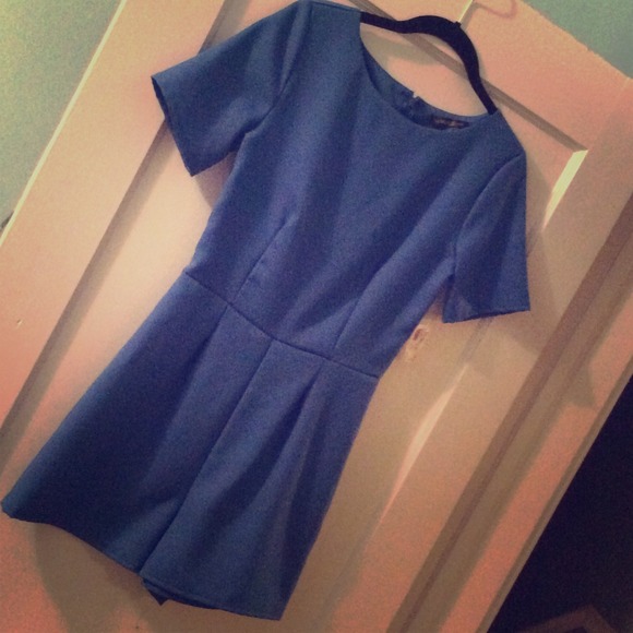 Short Sleeve Blue Romper