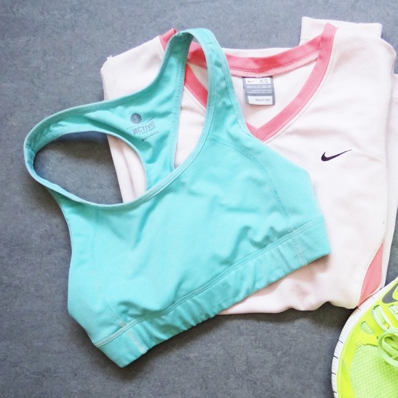 Turquoise Racerback Exercise Bra - Picture 3 of 3