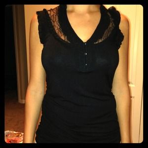 Black lacy top