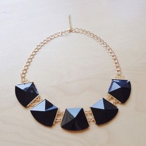 Edgy chic black statement necklace