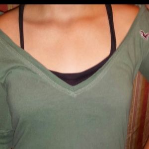 Hollister deep v-neck hoodie