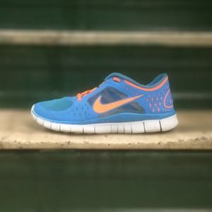 Nike Free Run 3 in blue/orange