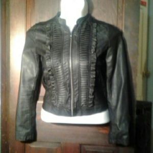 Wet Seal ruffled leather jacket very cute