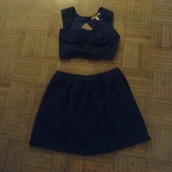 Forever 21 skirt and crop top