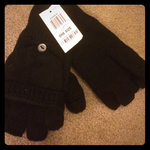 Black finger gloves