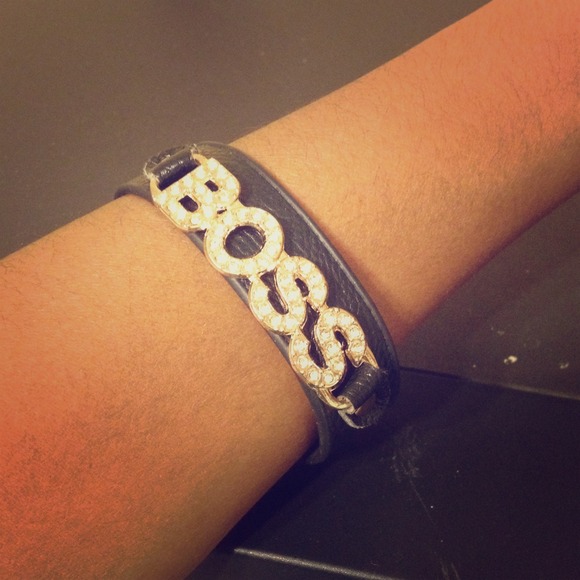 Black and gold Boss bracelet