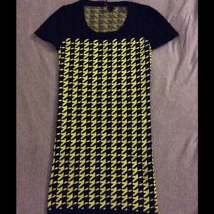Fun Black & Yellow Sweater Dress