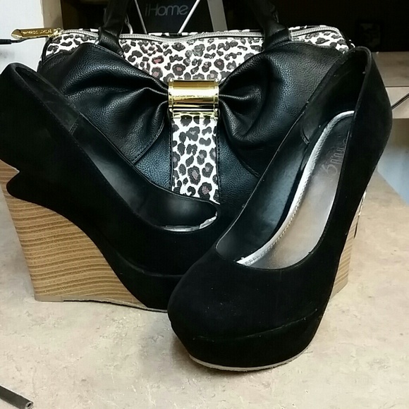 Black Suade Wedges