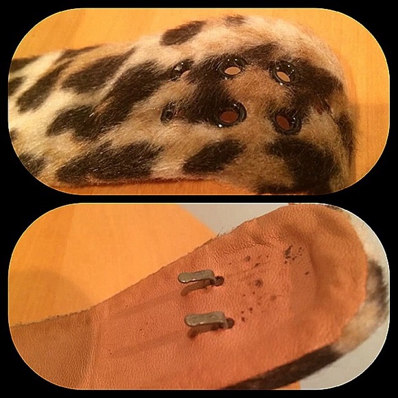 Vintage matching leopard faux fur clutch and belt - Picture 4 of 4