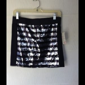 Black n silver mini skirt