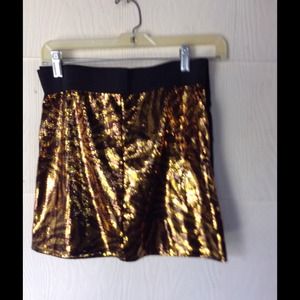 Gold n black sequins mini skirt