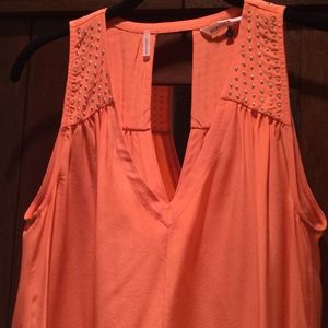 Rebecca Taylor silk top. orange.