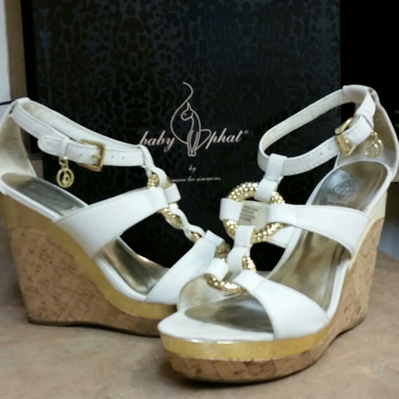 White Leather Wedge Sandals