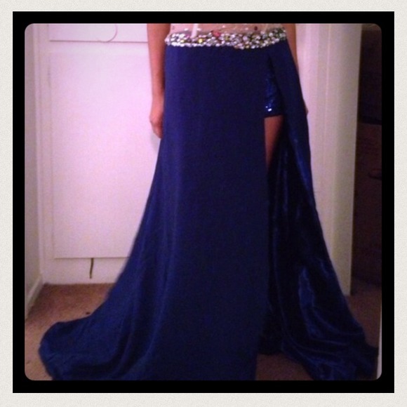 Royal blue dress handmade long dress prom party - Picture 4 of 4
