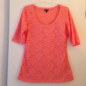 Peach lace Express shirt