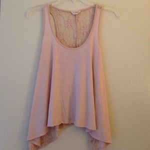 Light pink tank top with lace back