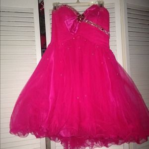 Hot pink now homecoming style formal dress