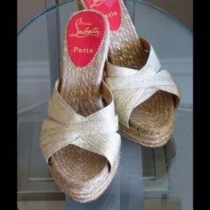 Christian Louboutin Gold wedges