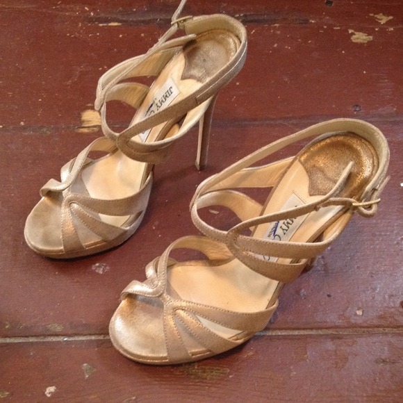 Jimmy Choo pale gold heels
