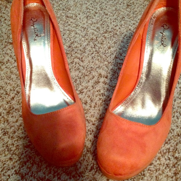 Orange Qupid high heels