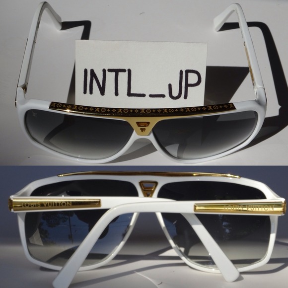 Louis Vuitton Evidence Sunglasses | WHITE & GOLD - Picture 1 of 4