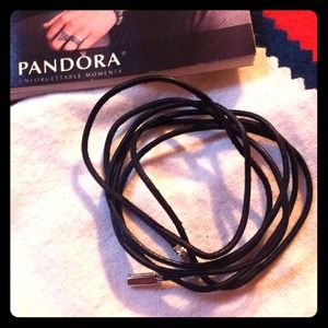Pandora Black Leather Lanyard