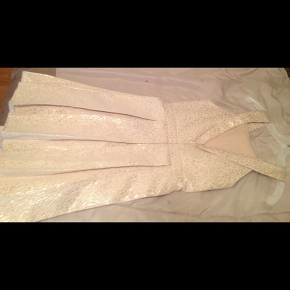 Beautiful ivory w gold accent cocktail dress