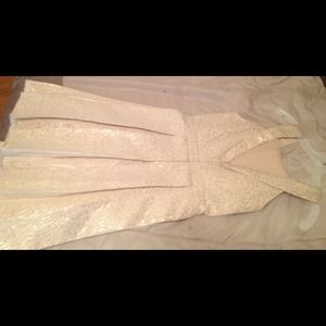 Beautiful ivory w gold accent cocktail dress
