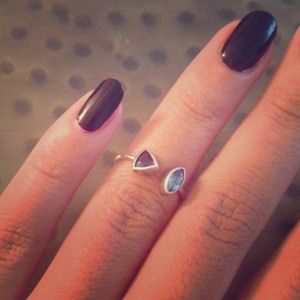 Amethyst and topaz midi ring in silver