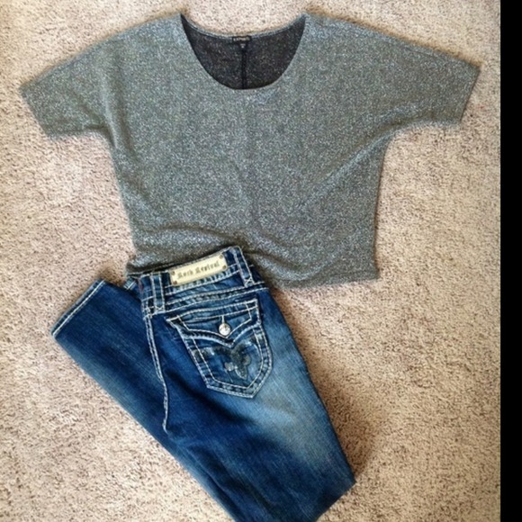 Silver crop top