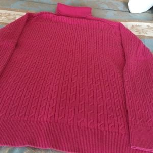 Pink turtleneck sweater
