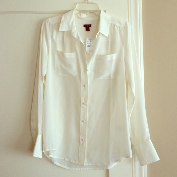 White silk blouse NWT