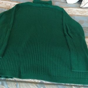Green turtleneck sweater